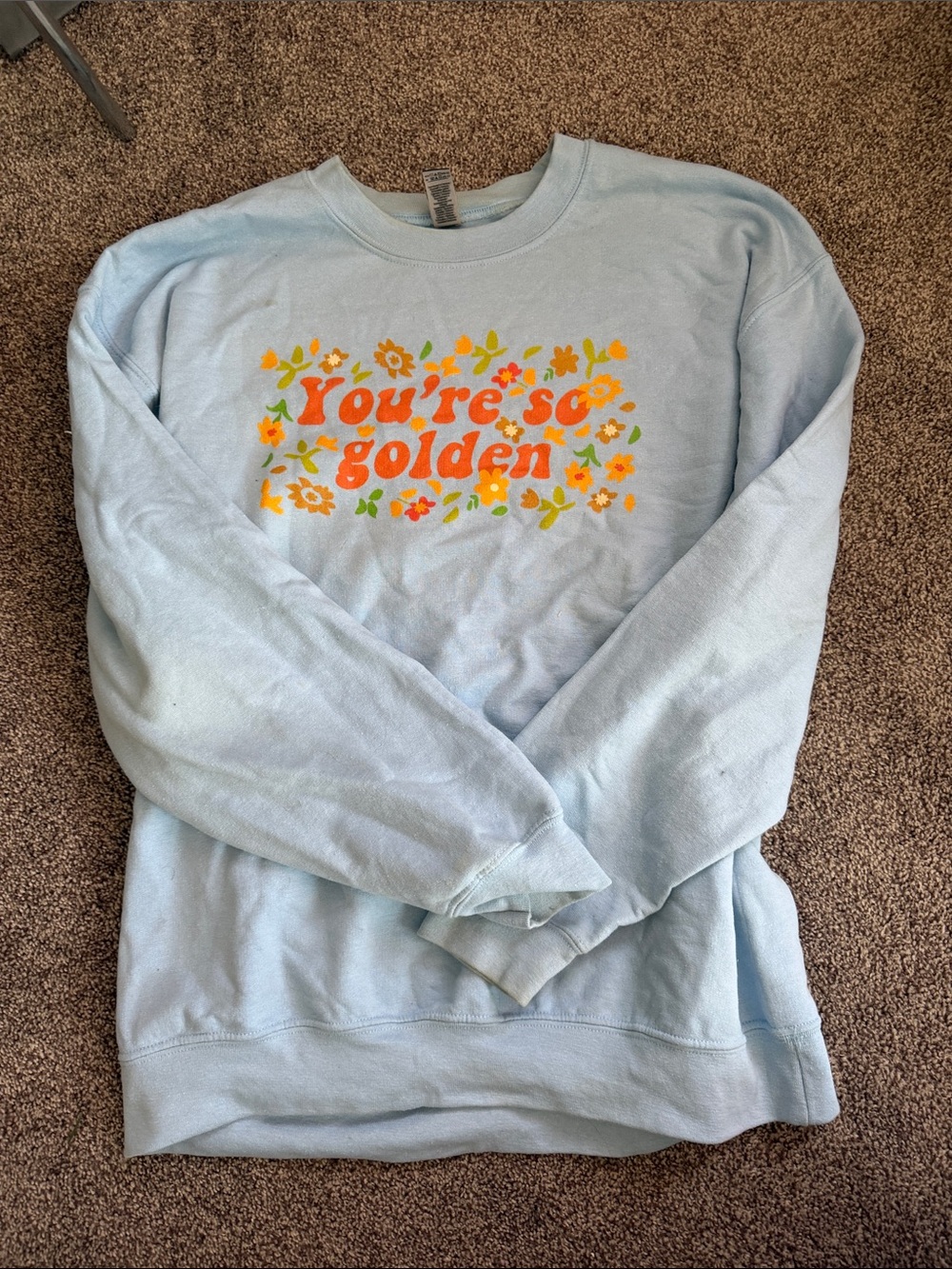 Harry Styles Light Blue "You're So Golden" Floral Sweatshirt - Picture 3 of 3